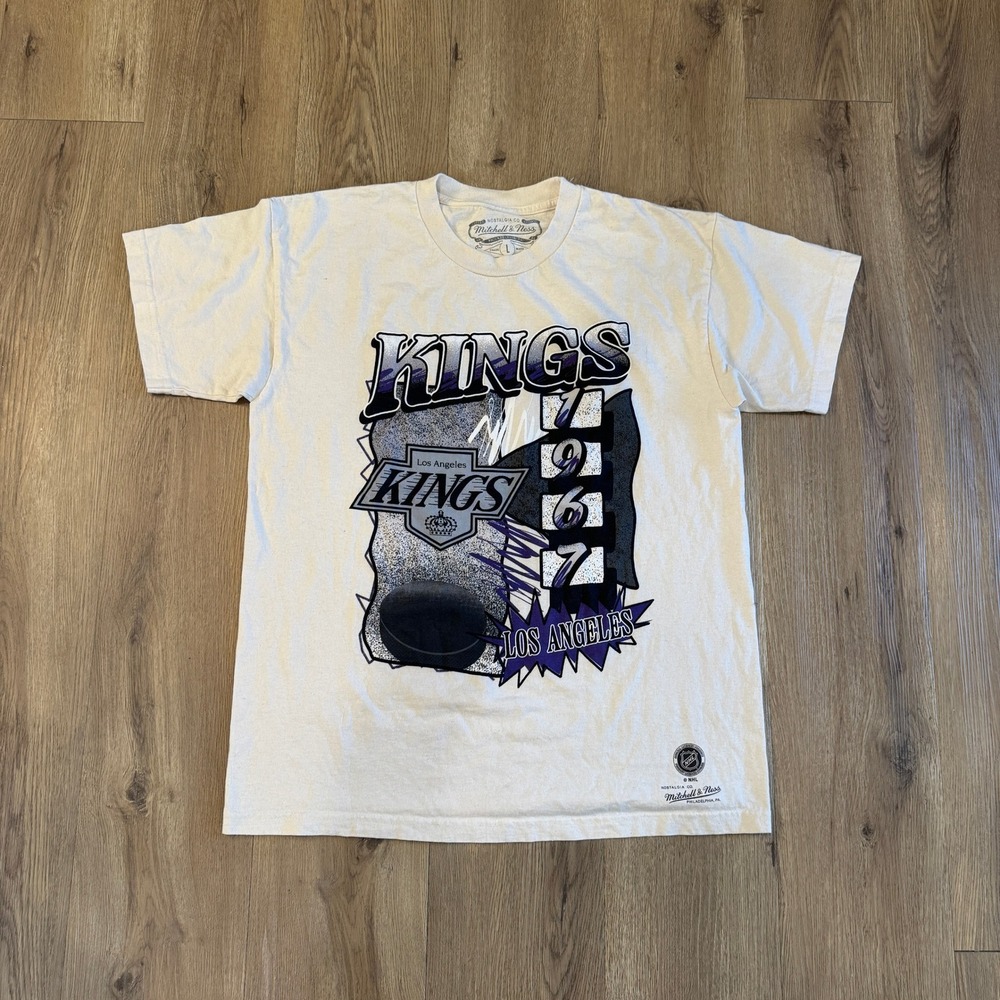 Mitchell & Ness Los Angeles Kings 1967 NHL Graphic T-Shirt Mens Large Cream USA